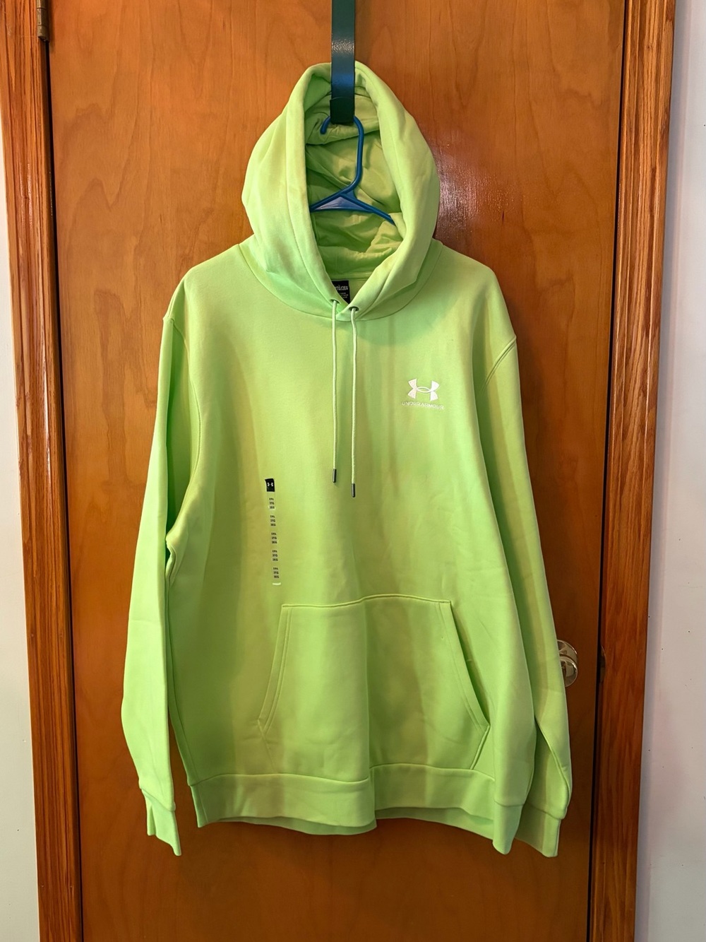 New 2XL Under Armour Neon Lime Green Hoodie Sweatshirt